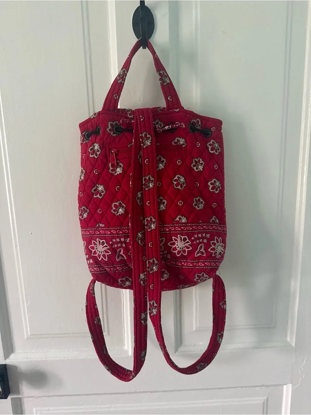 Vintage Vera Bradley Backpack in Retired Red Bandana Pattern